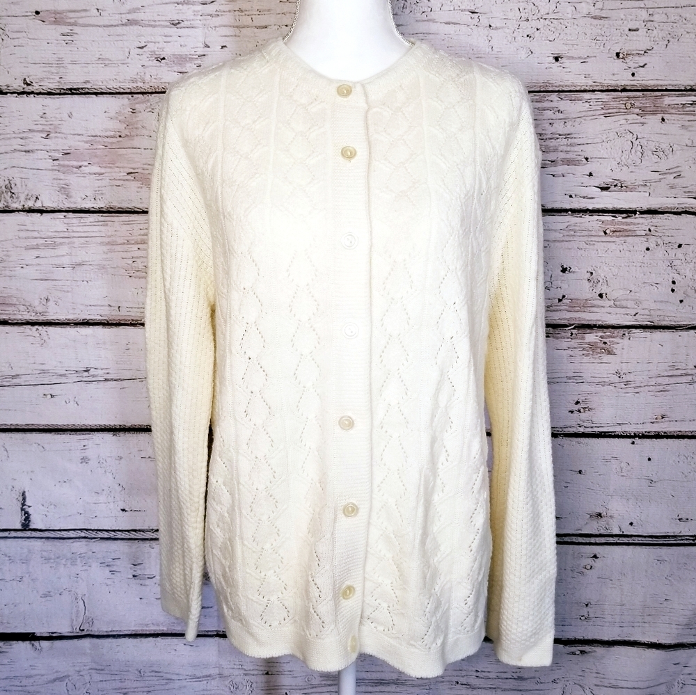 VTG 80s Grandma Cuddle Knit Button Up Sweater